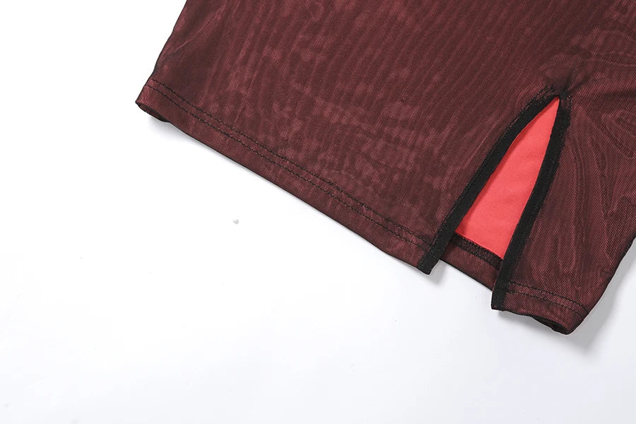 Mesh Double Layer Sexy Skinny Dress Women Sleeveless Party Bodycon 2023 Bandage Elastic Split Trend Clubwear Slim Outfit