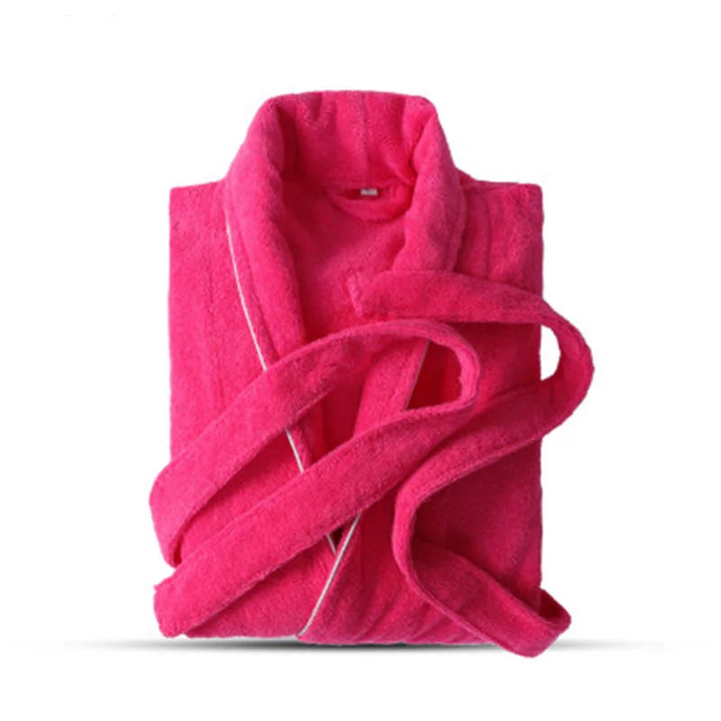 100% Cotton Toweling Terry Robe Lovers Soft Bath Robe Men And Women Nightrobe Sleepwear Male Casual Home Bathrobe Hotel Robe 4