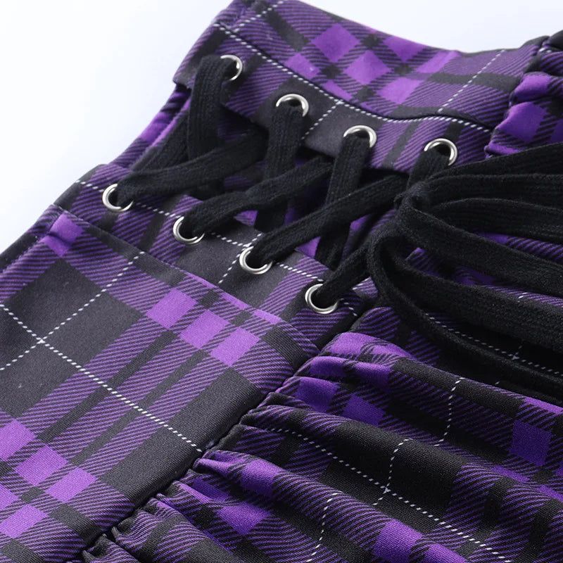 Black Checkered Women's Gothic Skirt Women Pleated Plaid Skirts Spring Autumn Girl Hip Hop Female Punk Goth Mini Skirt Clubwear