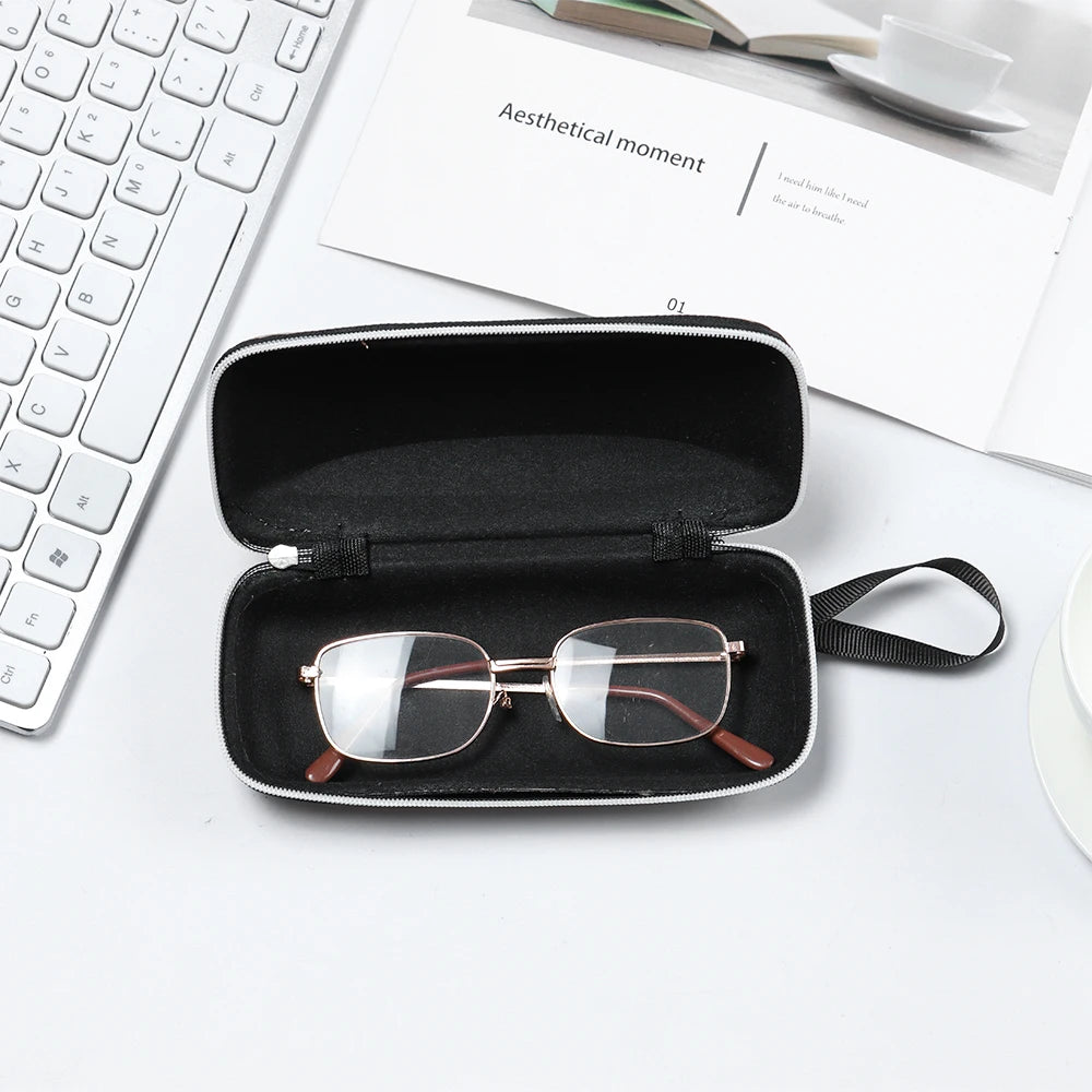 1 Pcs Zipper Closure Sunglasses Hard Box Eyewear Case Simple Style Portable EVA Reading Glasses Protective Box Unisex Travel