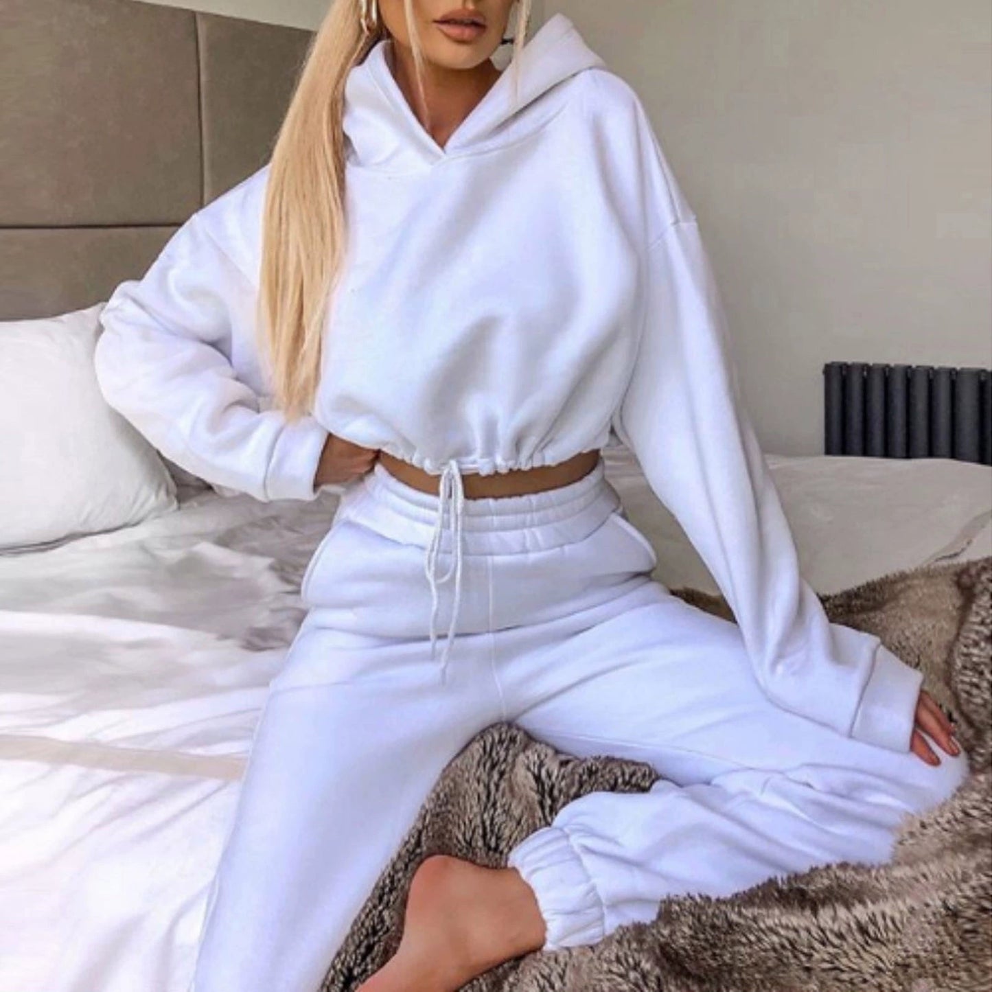 Fashion Trend Women's Wear, Long-sleeved Sports Casual Suit Waist Two-piece Set Badiee Stylez