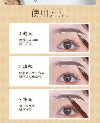 0.01mm Ultra Fine Liquid Eyebrow Pen Long Lasting Black Brown Waterproof Non-smudge Colorfast Natural Eye Brow Makeup Cosmetics