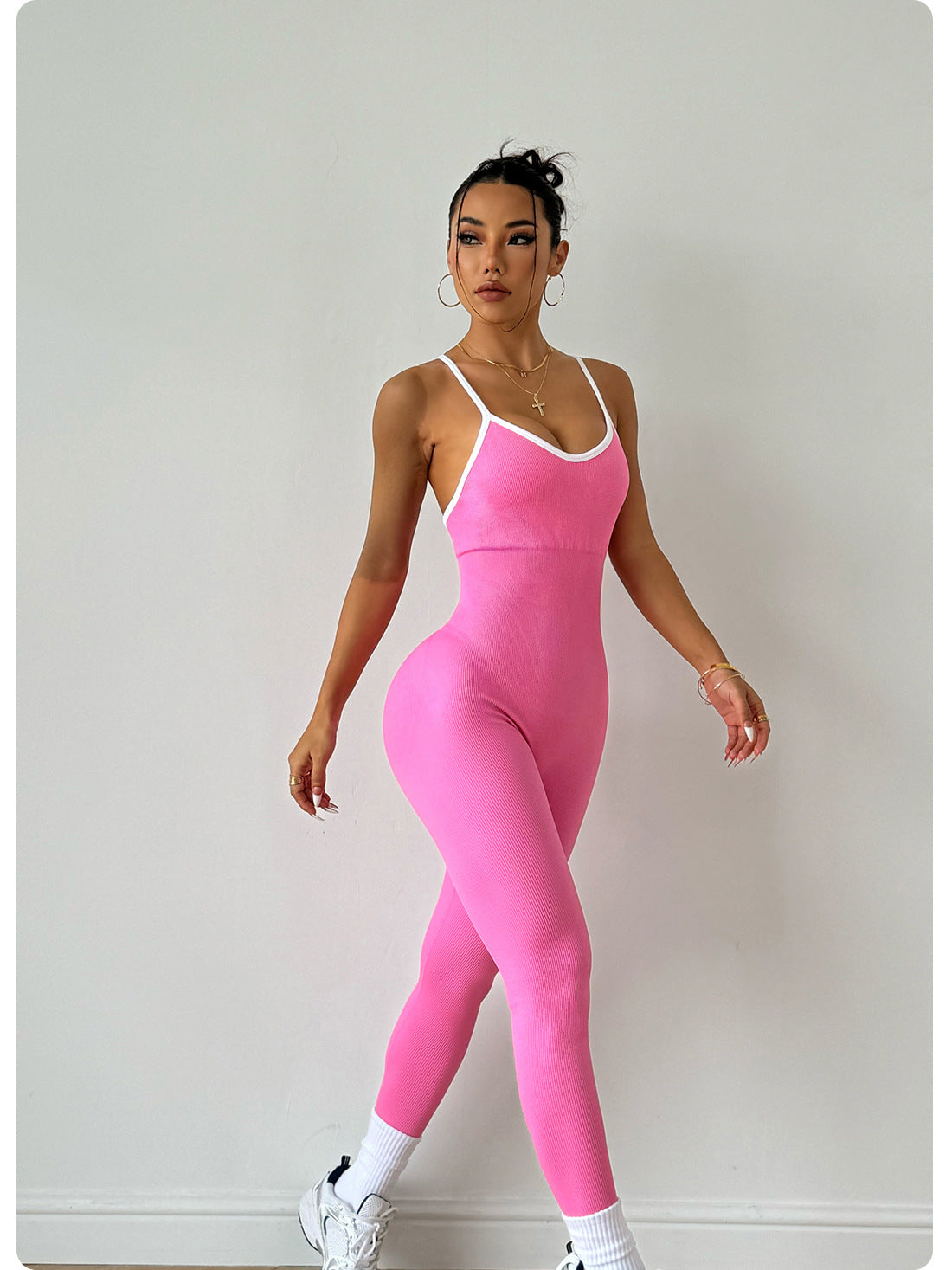 Color Blocking Straps Sports Yoga Jumpsuit Sleeveless Quick Drying Thread Tight Fitting Fitness One-Piece Yoga Suit Luxury Brand
