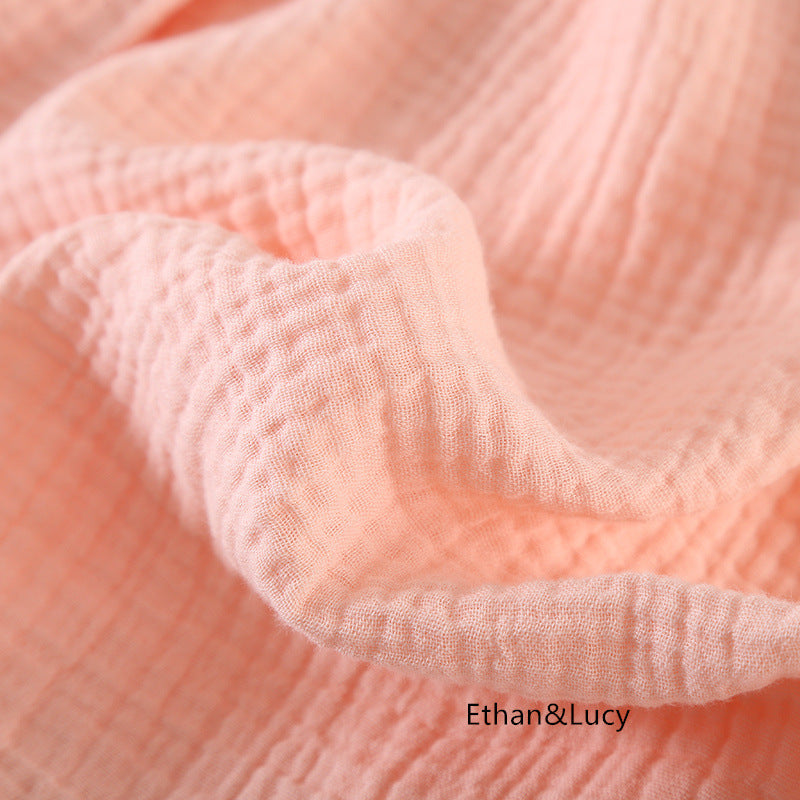 Summer 100% Cotton Gauze Crepe Short Sleeve Robes for Women and Men Solid Bathrobe Loose Soft Japanese-style Kimono Robe 2021