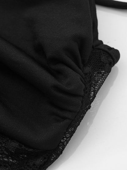 Elegant Lace Cut Out Maxi Dresses for Women 2025 Sexy Spaghetti Strap Patchwork Holidays Party Dress Summer Backless Long Dress