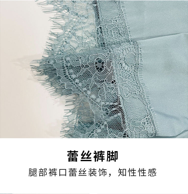 White 5PCS Sleep Set Pajamas Lady Lace Satin Pyjamas Kimono Bath Gown Loose Sleepwear Home Cloting V-Neck Casual Nightwear