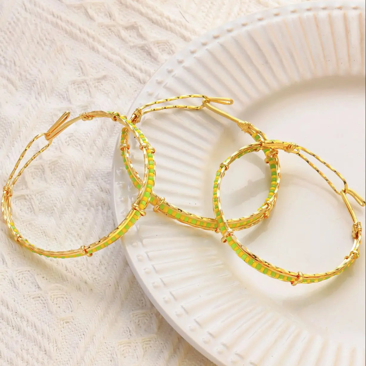 Wholesale New Arrival Stainless Steel Jewelry Green and Yellow Color Orula Elegua Bracelet Mix Beads Unisex Bangle For Women Men Badiee Stylez