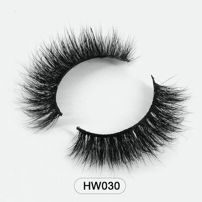 Dropshipping 15-18mm 3D Resuable Dramatic Wispy Mink Fake Eyelashes Makeup Strip False Lashes With Free Eyelash Packaging Boxes HW30 MIX