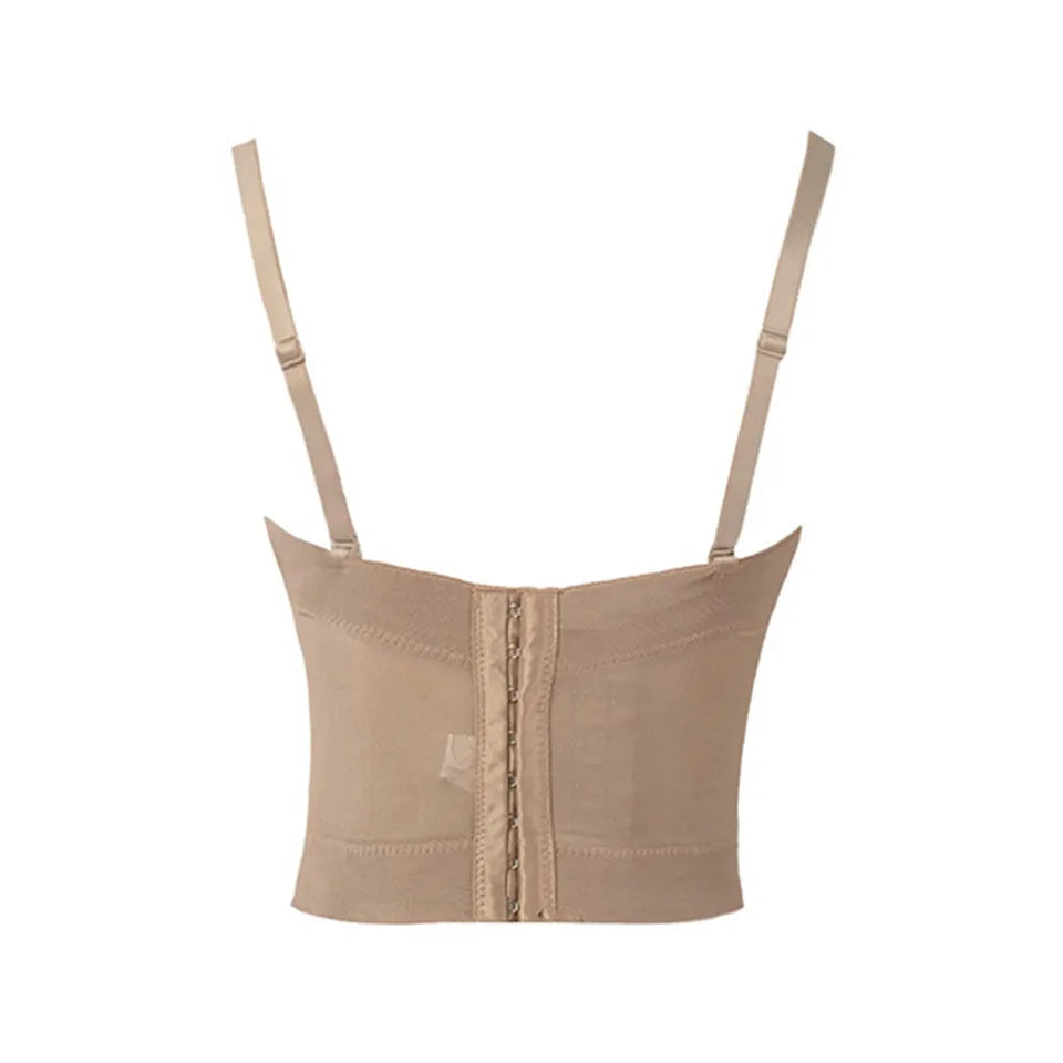 Women's tight bra, sexy fishbone Camisole, with integrated back shaping bra underwear