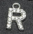 10pcs /26pcs pieces silver English letters drill metal pendant DIY fashion necklace bag pendant earrings material 10pcs R