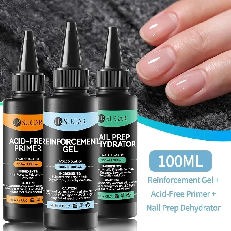 UR SUGAR 100ml Reinforcement Gel Nail Prep Dehydrator Nail Art Soak Off UV LED Base Gel No Wipe Top Coat Varnish Manicure