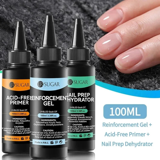 UR SUGAR 100ml Reinforcement Gel Nail Prep Dehydrator Nail Art Soak Off UV LED Base Gel No Wipe Top Coat Varnish Manicure