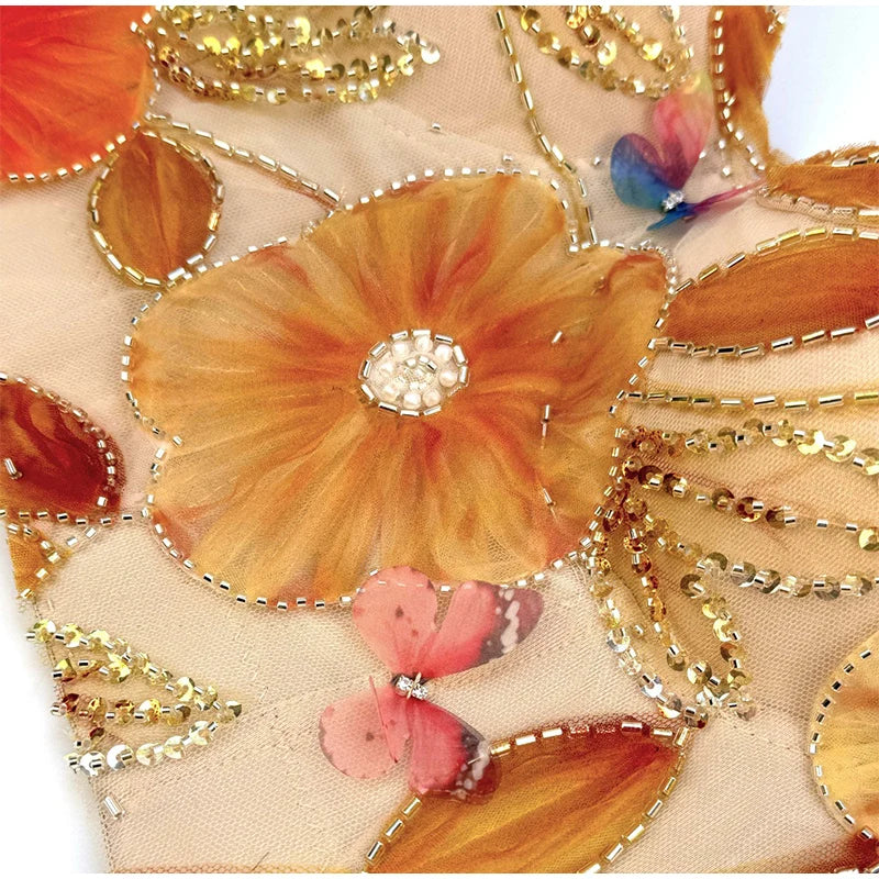 Flower Embroidery Bead Fish Bone Suspender Women Bra Sexy Exposed Waist Metal Buckle Top Party Vacation Female Tops 2025 Summer