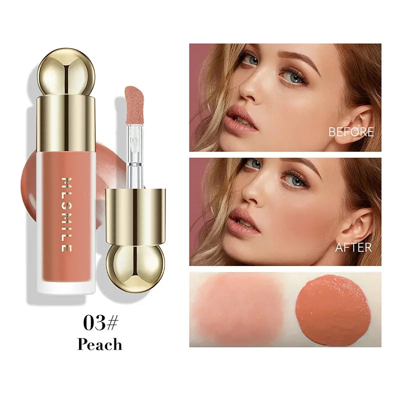 New Liquid Cheek Blush Facial Nourishing Blusher Gel Cream Multi-purpose For Eyes Lips Makeup Blush Stick Cosmetics With Sponge 03