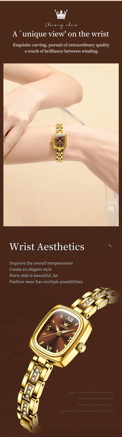 OLEVS 3695 Women Watches Tonneau Quartz Watch Waterproof Luminous Ladies Watch For Woman Luxury Fashion Original Elegant New