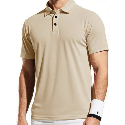 Men's Trendy Polo Shirt - Breathable Solid Color Casual Tee for Effortless Summer Style