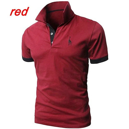 Fashion Icon Cartoon Embroidery Polo Shirt - Slim Fit, Casual Style, Solid Colors for Men - New Summer Collection