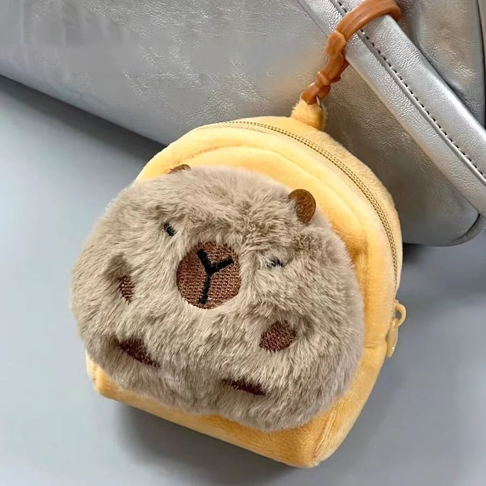Cute Plush Capybara Crossbody Bag Large Capacity Shoulder Bag Girls Coin Purse Adjustable Zipper Plush Mobile Phone Pouch coin bag1