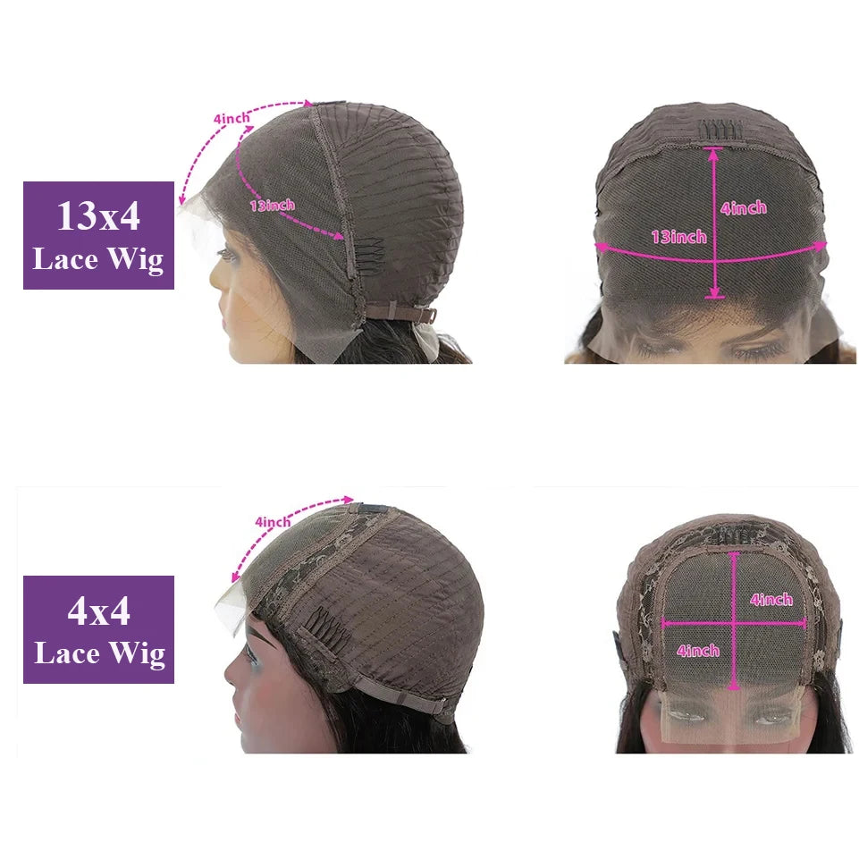 Deep Curly Bob Wigs Natural Color 180% Density 13x4 Lace Frontal Wigs Peruvian Remy Human Hair 4x4 Closure Short Bob Wigs Curly