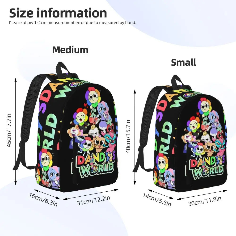 Dandys World Cool Backpack Lightweight High School Hiking Travel Game Logo Daypack for Men Women Laptop Computer Shoulder Bag
