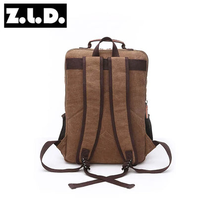 Vintage Canvas Backpack Men Large Capacity Travel Shoulder Bag High Quality Students Bag Male notebook 15 inch Laptop Backpack
