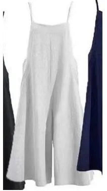 Solid Color Women Jumpsuit Summer Autumn Wide Leg Pants Dungaree Bib Overalls Casual Loose Sleeveless Cotton Linen Jumpsuits 5Xl Badiee Stylez