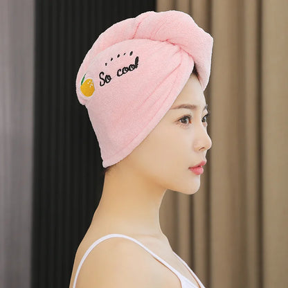 1pc Quickly Dry Hair Hat Super Absorbent Soft Bathroom Women Head Towels Girls Cute Hair Towel Hair Dry Wrap Bonnets Badiee Stylez