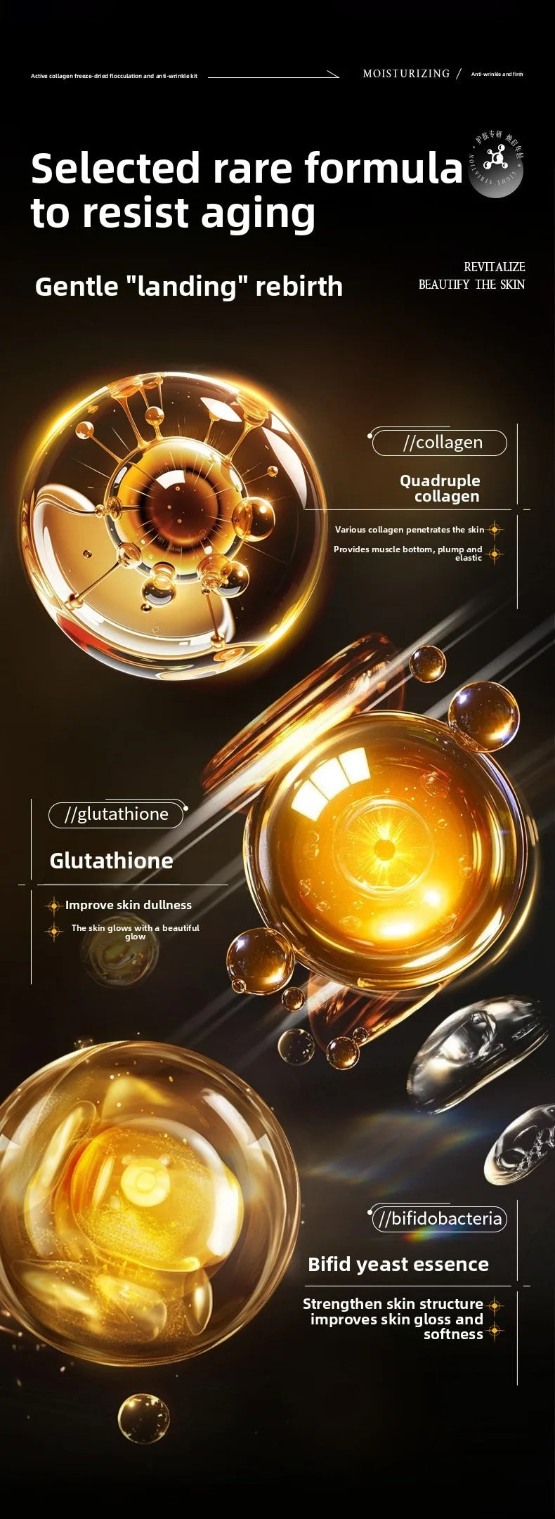 Collagen Peptide Anti-Wrinkle Freeze-dried powder- Firming, Lifting Hydrating Face Kit for All Skin Types Beauty care product