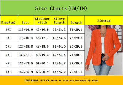 Plus Size Open Front Cardigan - Lightweight Sheer Jacket with Pockets, Chic Fall Outerwear for Women