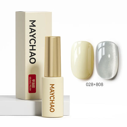 MAYCHAO 5ML Gel Nail Polish 9D Laser Diamond Glitter Cat Eye Gel Semi-Permanent Soak Off UV LED Gel Nail Manicure Tools Nail Art 028And808