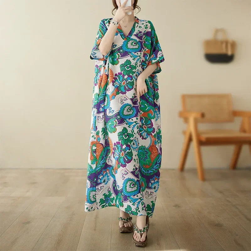 Summer Dress for Women Clothing Long Dress Fashion Clothes Cotton Vintage Harajuku Elegant Streetwear Maxi Beach Dresses C One Size