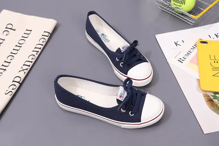 Canvas Small White Shallow Cut Summer Flat Sport Casual Ladies Soft Sneakers Platform Zapatillas De Mujer Tenis Women Luxury