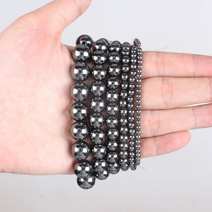 Natural Stone Beads Black Hematite Beads Round Loose Beads 2 3 4 6 8 10 12 14mm For Bracelets Necklace Jewelry Making