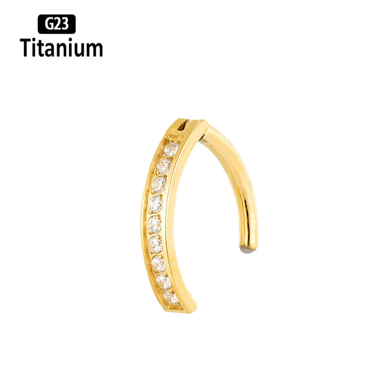 G23 Titanium Piercing 14G Belly CZ Button Ring Reverse Curved Navel Ring Women Bar Length Barbell Piercing Body Jewelry Earrings