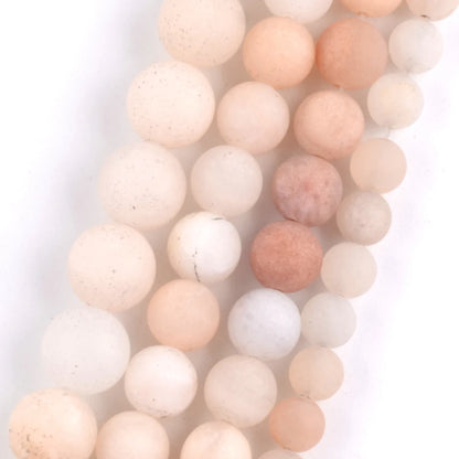 Natural Dull Polished Wood Jaspers Stone Spacer Beads For Jewelry Making DIY Necklace Bracelet 4mm-12mm Matte Round Beads 15" Pink Aventurine