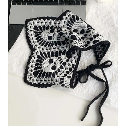Halloween Costume Skeleton Ghost Bat Spider Web Personalized Knitted Crochet Headband Female Photo Photo Triangle Scarf Trendy Badiee Stylez