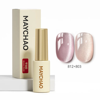 MAYCHAO 5ML Gel Nail Polish 9D Laser Diamond Glitter Cat Eye Gel Semi-Permanent Soak Off UV LED Gel Nail Manicure Tools Nail Art 812And803