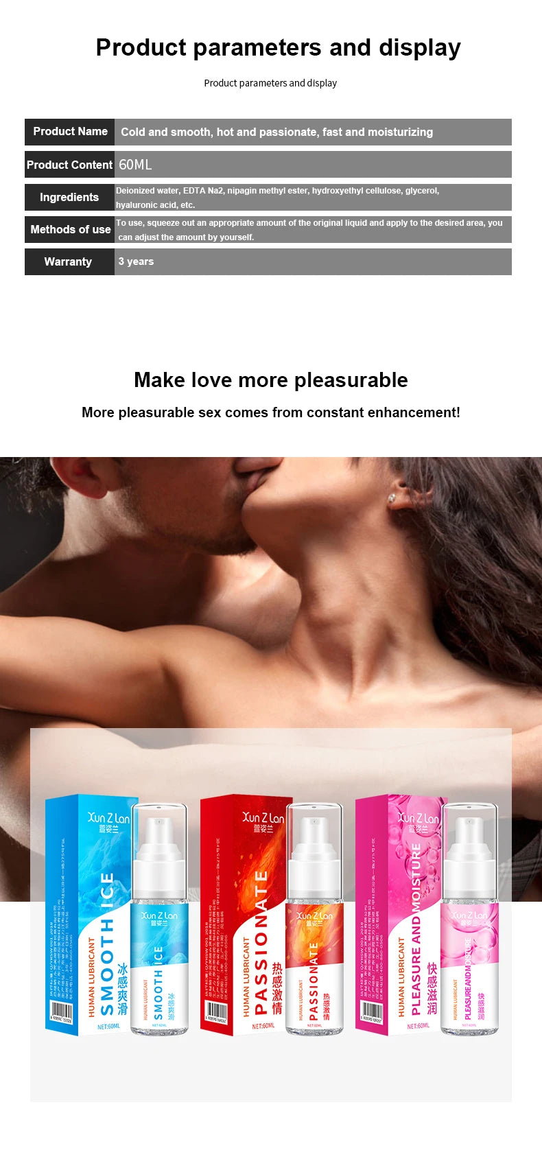 60ML Ice Hot Lubricant – Water-Based Formula for Anal Play, Sensual Ice and Heat Sensations with Sex Toys