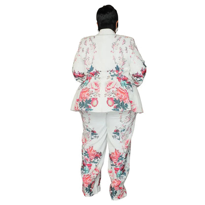 2 Piece Women Sets 2024 New Arrival Plus Size Autumn Winter Matching Two Pieces Sets Blazers Top Pants Suits Outfits Clothing