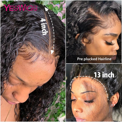 HD 13x6 Deep Curly Lace Front Human Hair Wigs On Sale Vietnamese 30 36 Inch Water Wave Glueless Lace Frontal Wig 100% Human Hair Badiee Stylez