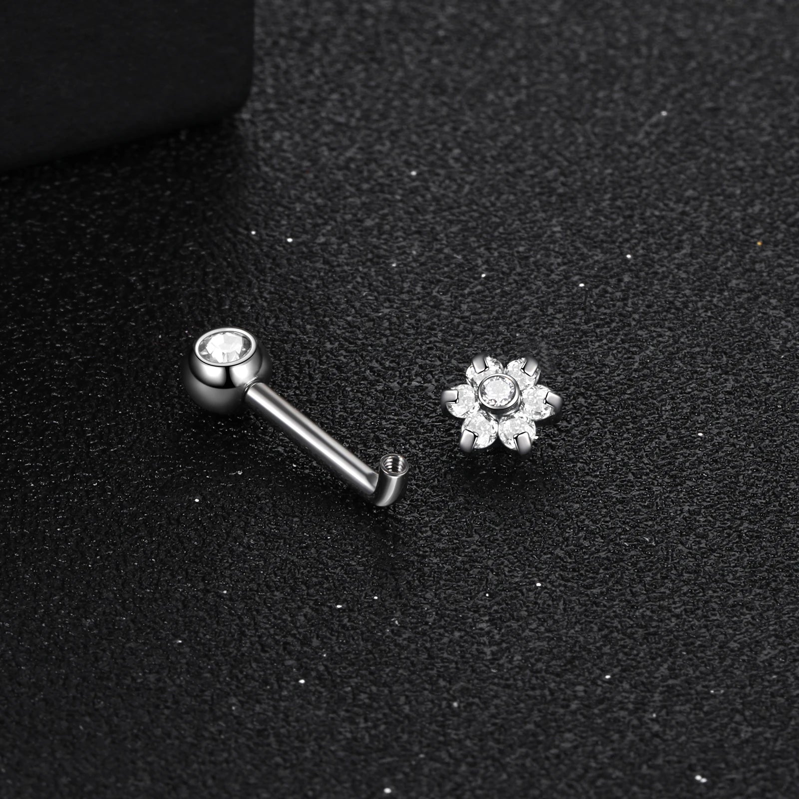 1PC Titanium Christina Piercing Flower Vertical Hood Intimate Piercing Gold Color Sexy Belly Rings Surface Jewelry for Men Women Badiee Stylez