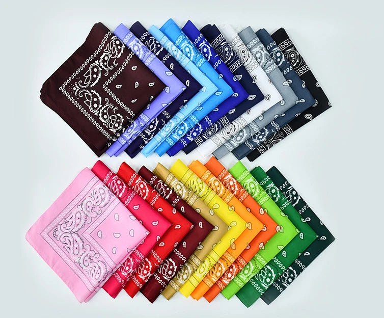 Outdoor Cycling 53cm Cotton Square Scarf Women Men Paisley Print HipHop Bandanas Scarves Headband Handkerchief Hair Mask Badiee Stylez