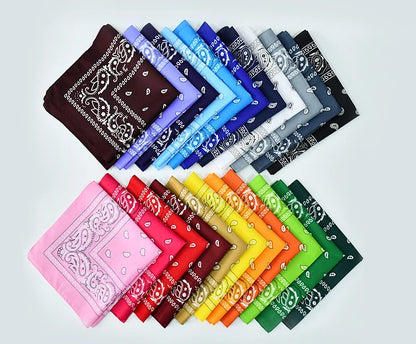 Outdoor Cycling 53cm Cotton Square Scarf Women Men Paisley Print HipHop Bandanas Scarves Headband Handkerchief Hair Mask Badiee Stylez