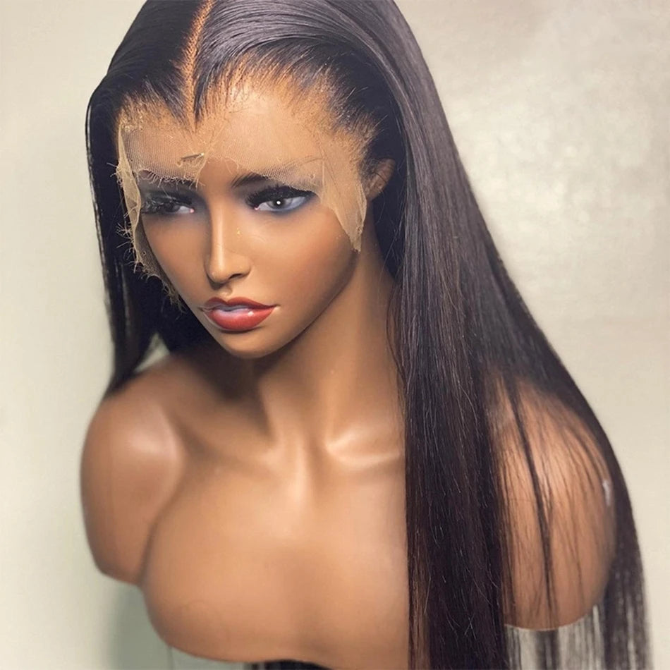 Bone Straight 13x4 Lace Frontal Wig For Women 5x5 Glueless Invisi-Drawstring Black Human Hair Wigs 360 Full Lace Wig Human Hair - Badiee Stylez