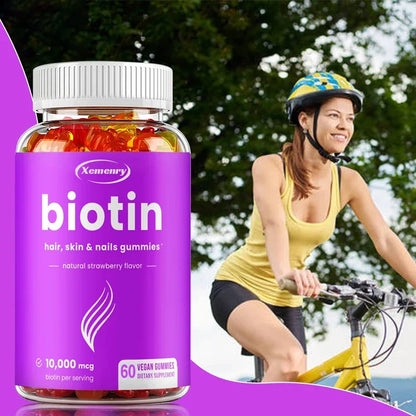 Premium Biotin Gummies 10,000 Mg - Promotes Healthy Hair, Skin and Nails Supplement