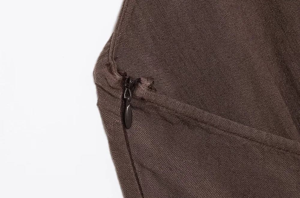 TRZA Women's Fashion Halter Neck Jumpsuit Backless Side Zipper Playsuit Buckle Detail Female Clothing