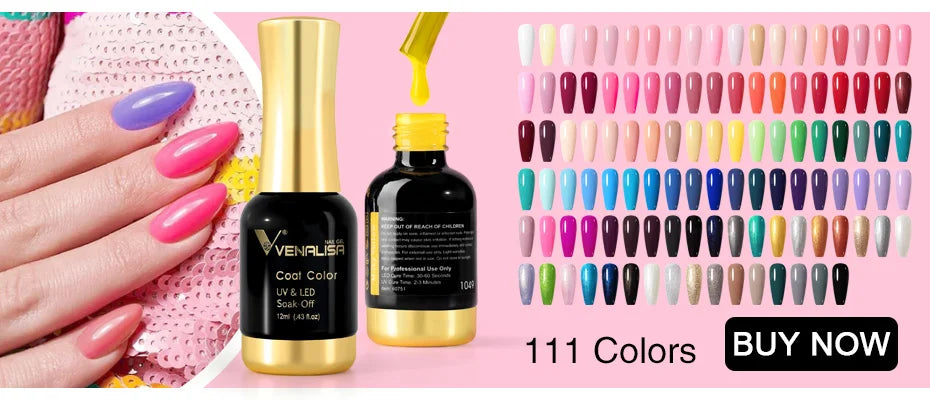 VENALISA Nail Gel Polish 7.5ml Super Glossy Glitter Gellack Great Coverage Soak Off UV LED Semi Permanent Beauty Nail Manicure