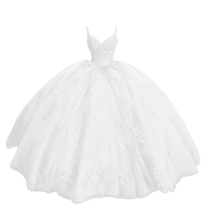 Women's Sweetheart Quinceanera Dresses Ball Gown Spaghetti Straps Applique Sweet 16 Dresses for Teens Badiee Stylez