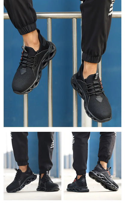 48 Size Steel Toe Cap Light Breathable Sneaker For Men Unisex Work Safety Shoes  Anti-smash And Anti-puncture Safety Sneakers - Badiee Stylez