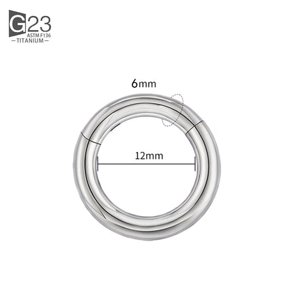 ASTM F136 Titanium PIERC Hinged Segment Hoop Earrings Large size Nose Rings 10G-6G 2.5mm-4mm Seamless Labret Lip Body Piercing 6.0x12mm